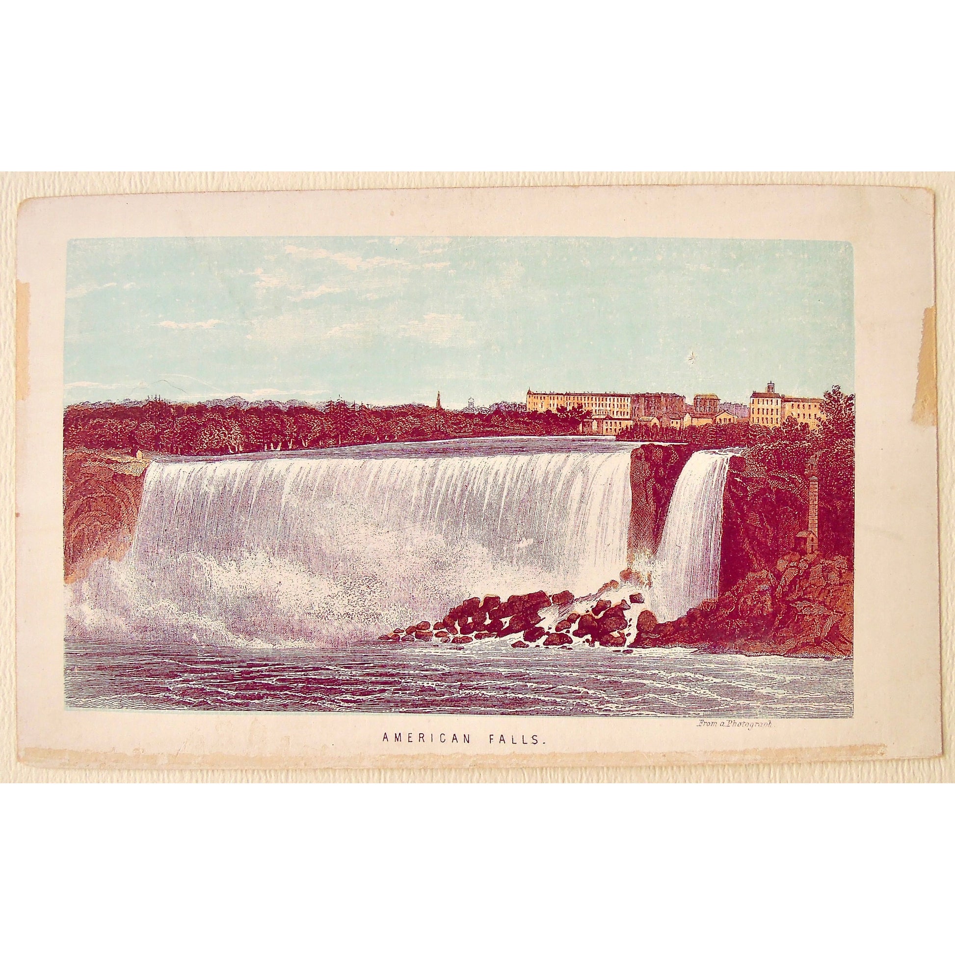 Original antique print of Falls of a Niagara in Canada for sale by Victoria Cooper Antique Prints