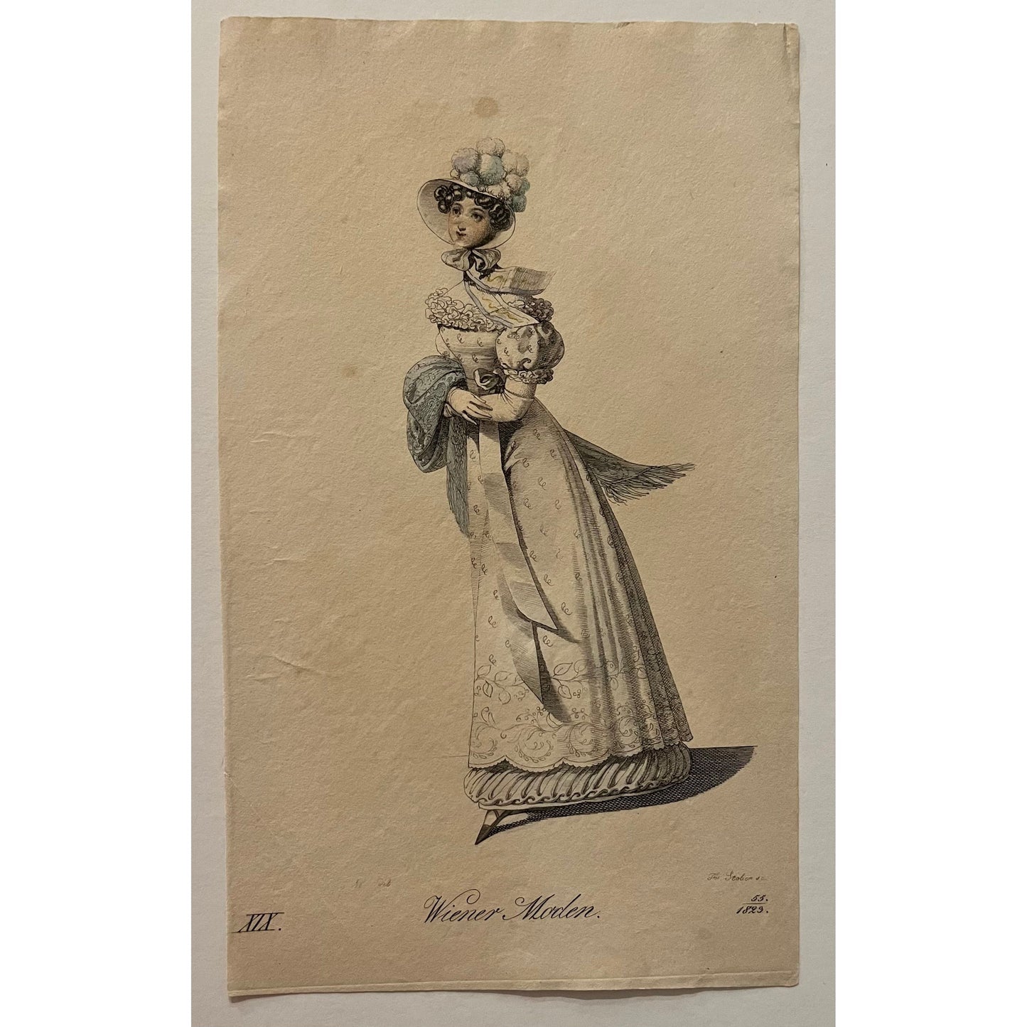 Original antique print of a Viennese fashion plate from Wiener Moden, Vienna, for sale by Victoria Cooper Antique Prints