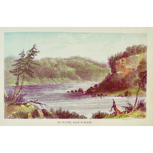 Antique Original Coloured Print of Whirlpool Near Niagara River from Thomas Nelson & Sons 1858 for Sale by Victoria Cooper Antique Prints