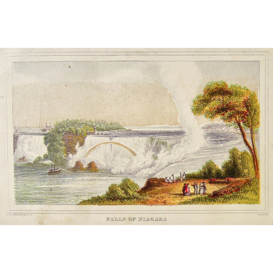 Original antique print of the Falls of Niagara in Canada for sale by Victoria Cooper Antique Prints