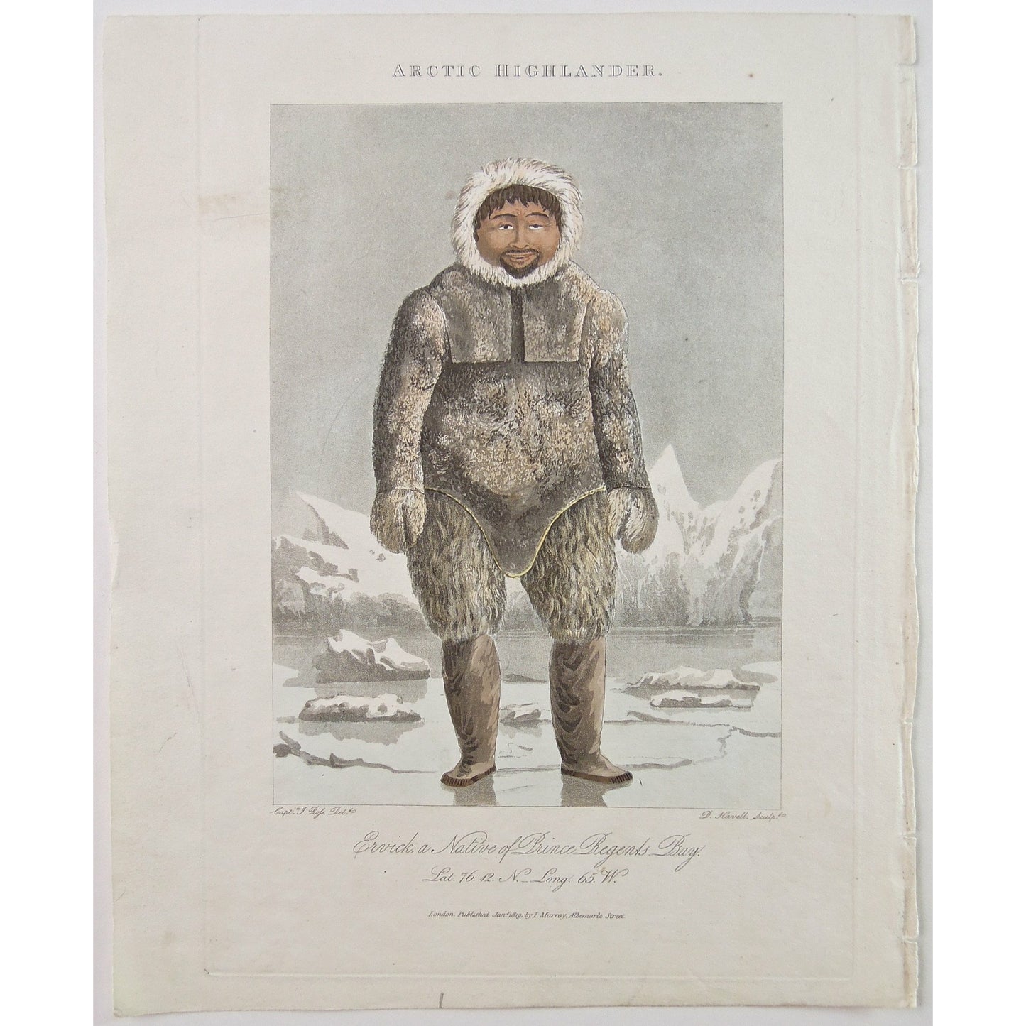 Arctic Highlander. Ervick, a Native of Prince Regents Bay. Lat. 76.12 N. Long. 65.W.  (B3-6a)