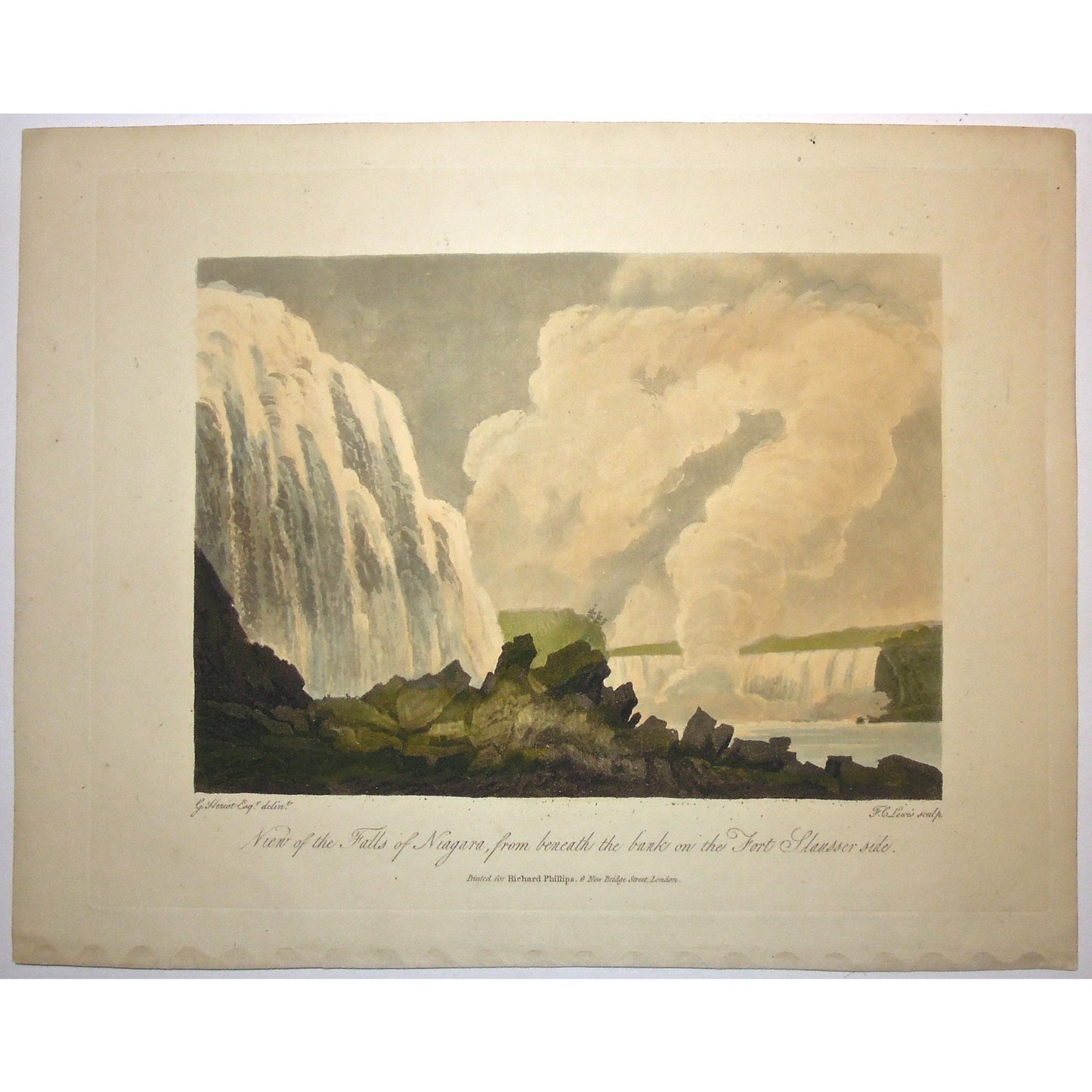 View of the Falls of Niagara, from beneath the bank on the Fort Slausser side. (B2-27)