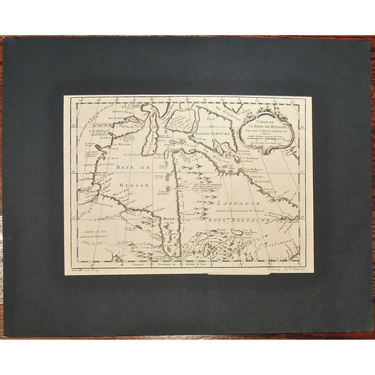 Carte de la Baye de Hudson, Pour servir à l'Histoire Génrale des Voyages. Par M.B. Ingr. de la Marine, 1757.  (S3-8)