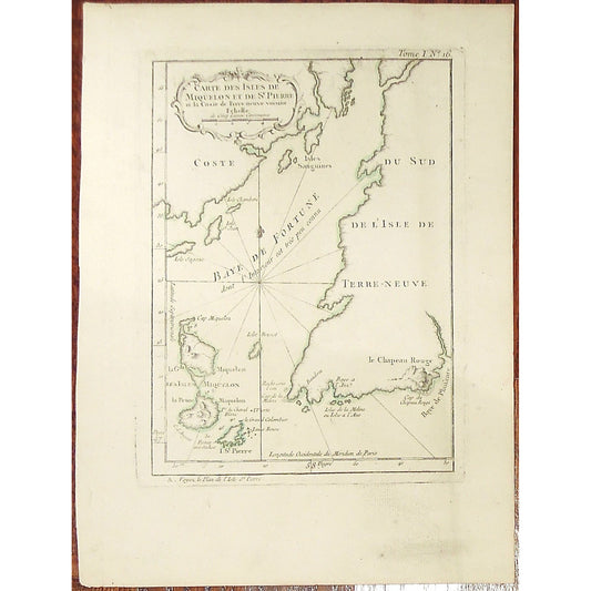 Carte des Isles de Miquelon et de St. Pierre et la Coste de Terre-neuve voisine.  (S3-13)
