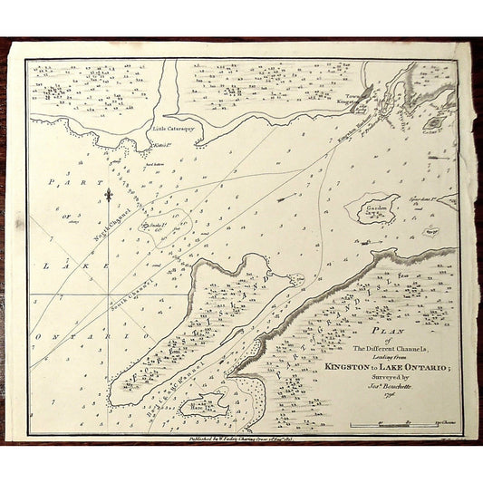 Plan of The Different Channels, Leading from Kingston to Lake Ontario; Surveyed by Josh. Bouchette. 1796.  (S3-29b)