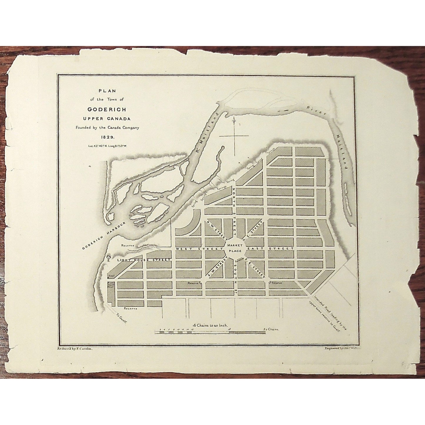 Plan of the Town of Goderich Upper Canada Founded by the Canada Company. 1829. (S3-32a)