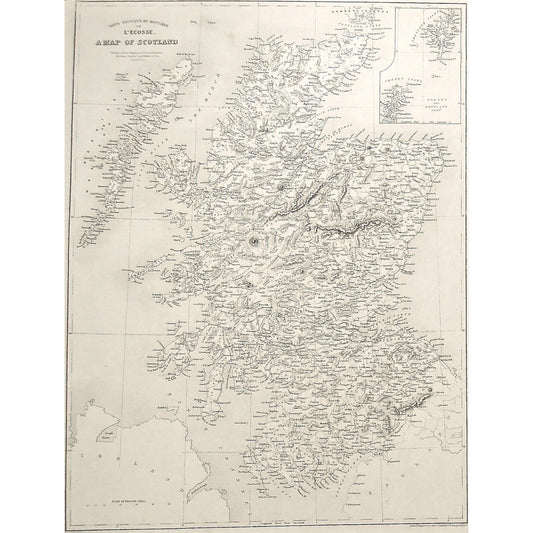 L'Ecosse, Scotland, Map, Scottish, Carte, Minch, Shetland Isles, Shetland Islands, Inverness, Aberdeen, Ross, Skye, Argyle, Ayre, North Channel, Scottish, Scottish prints, Scottish Maps, Antique Maps, Vintage Maps, Old Maps, Maps of Scotland, artwork