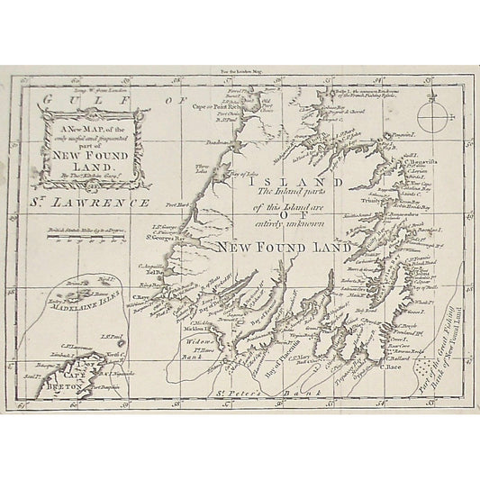 Map, Maps, Mapping, gulf, Gulf of St. Lawrence, St. Lawrence, New Foundland, Newfoundland, Ferrol Point, Burnt Island, Isle St. Jean, Island of St. John, St. Johns, Island, Cape rich, Point Rich, Old Port Choice, Beaver River, Deadman Bay, Three Isles, Bay of Isles, Port Harbour, St. George, Isle St. George, St. George's Bay, Cape Anguilla, Eel Bay, Ring Bay, Cape Raye, Wild Geese Island, Bargaus, Islands, Otter Bay, Swift Harbour, White Bear Bay, Old Mans Bay, Bay of Heats, Forked Harbour, Ramaus, Faltt Is