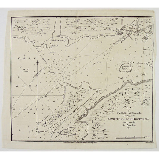 Plan of The Different Channels, Leading from Kingston to Lake Ontario; Surveyed by Josh. Bouchette. 1796.  (S3-29a)