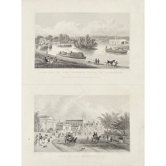 Junction of the Regent's Canal, at Paddington. / View in the Regent's Park.  (S2-33)