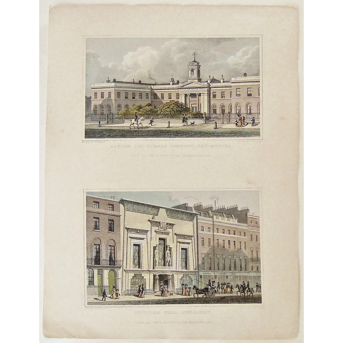 Asylum for Female Orphans, Westminster. / Egyptian Hall, Piccadilly.  (S2-34)