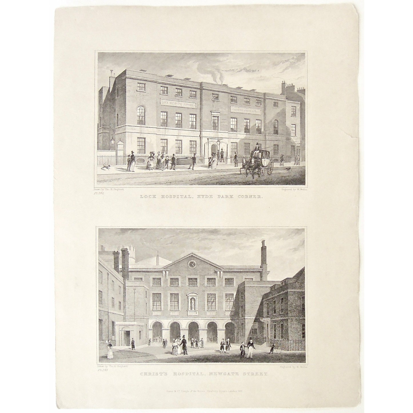 Lock Hospital, Hyde Park Corner. / Christ's Hospital, Newgate Street. (S2-48)