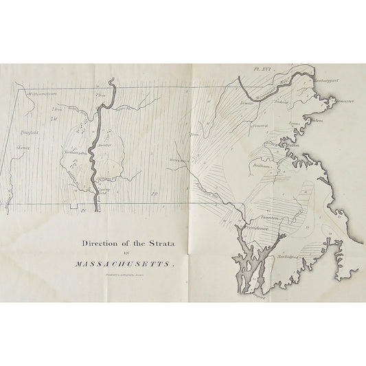 Map of the Direction of the Strata in Massachusetts.  (B4-105r)
