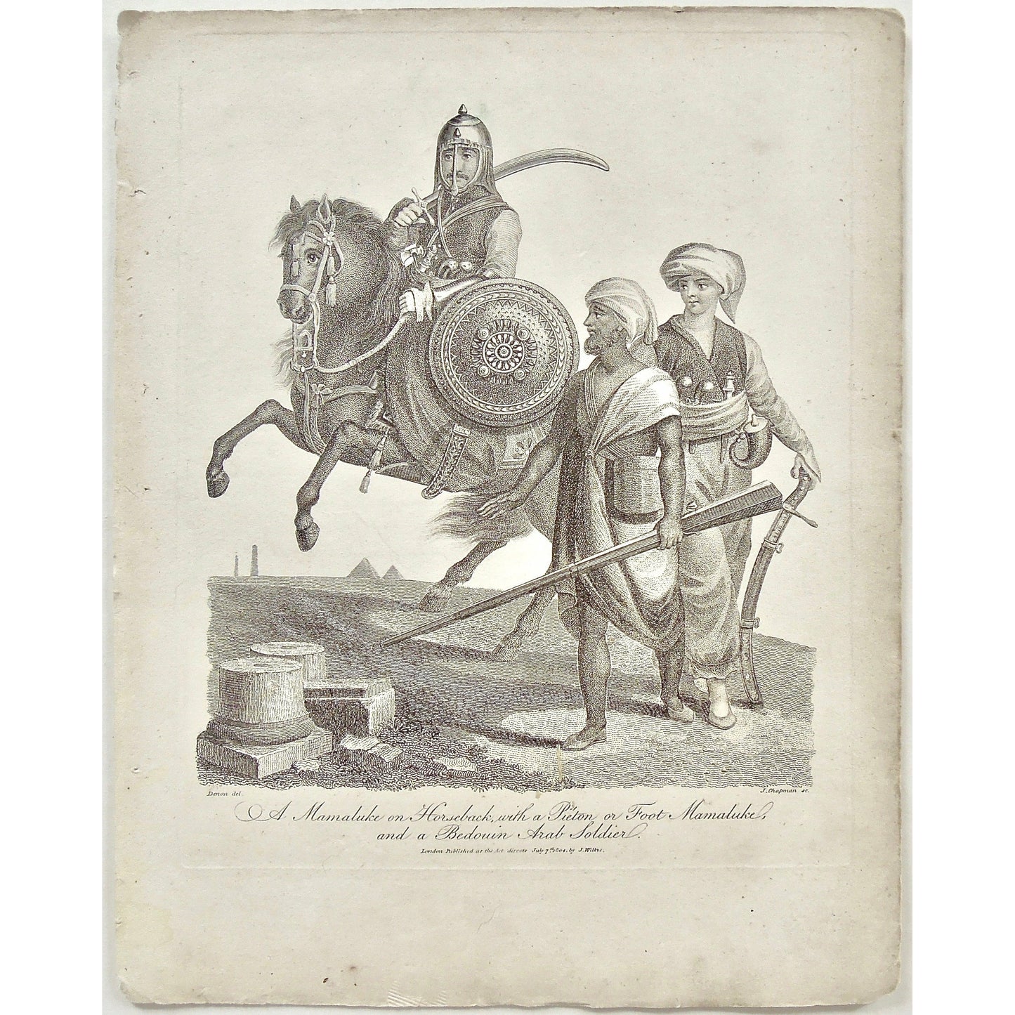 Mamaluke, Horseback, horse, horses, riding, shield, armour, helmet, rifle, sword, sword and shield, Bedouin, Arab, Soldier, Soldiers, costume, dress, head scarf, knives, arab soldier, Piéton, Foot Mamaluke, Footman, Horse rearing, Antique Prints, Prints, Antique, Original, Rare, Rare prints, printmaking, rare books, antique books, old prints, vintage prints, authentic prints, middle eastern prints, Middle East, Slaves, History of Art, art history, historical prints, wall decor, wall art, home decor, design