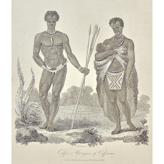 Aborigines, Aboriginal, Aboriginals, Caffres, Cafre, Kafs, Caffraria, Kaffraria, South Africa, South African, Daggers, necklace, clothing, dress, jewelry, child, mother, feeding, Africa, Africans, fur, furs, Antique Prints, Prints, Antique, Original, Rare, Rare prints, printmaking, rare books, antique books, old prints, vintage prints, authentic prints, middle eastern prints, Middle East, Slaves, History of Art, art history, historical prints, wall decor, wall art, home decor, design, engravings, African