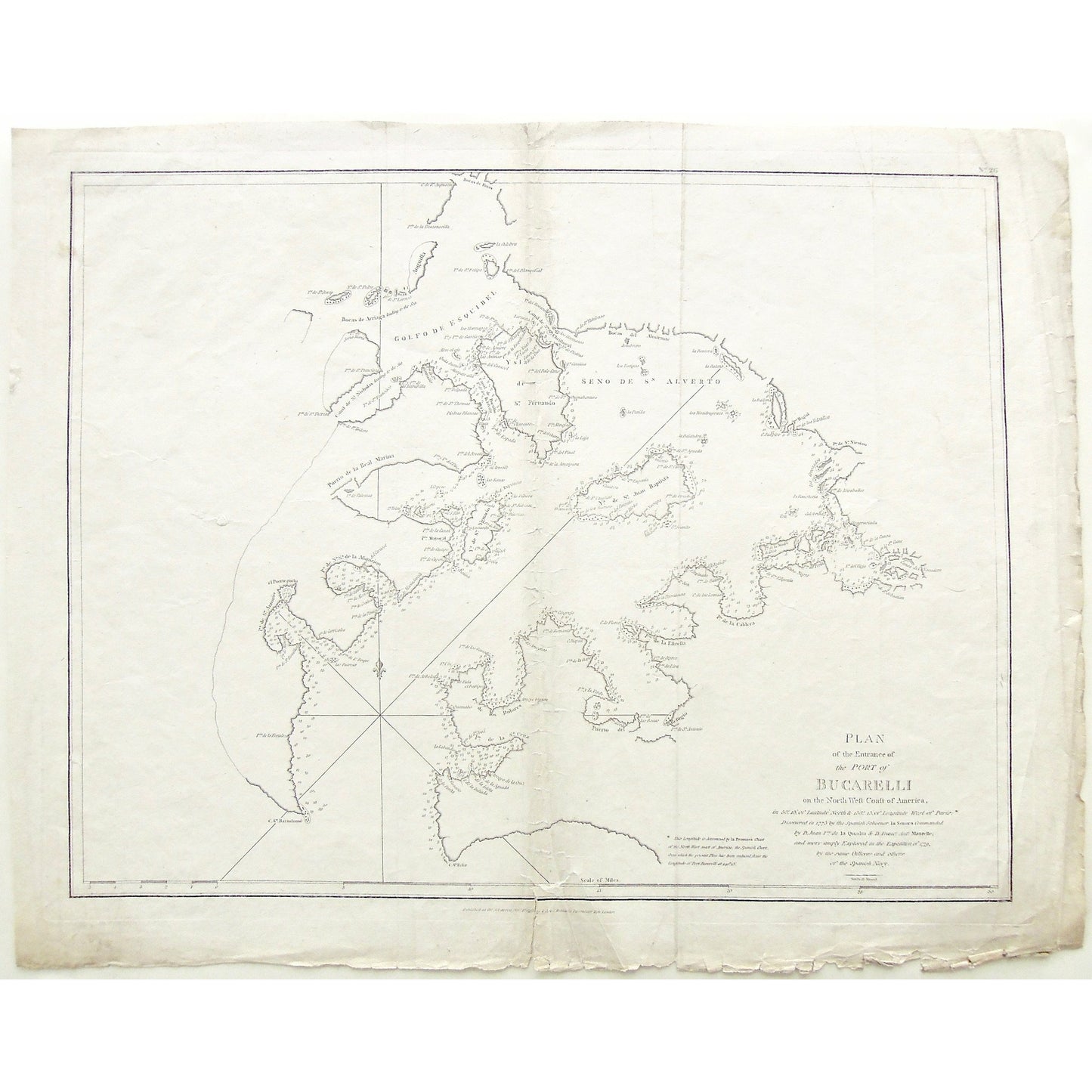 Plan, Entrance, Port Bucarelli, Port, Bucarelli, North West, North West Coast, North West Coast of America, Coast, Coastal, 1775, Spanish, Spanish Schooner, Schooner, La Senora, Don Juan Feo de la Quadra, Don Franco Antonia Maurelle, Maurelle, de la Quadra, 1779, Spanish Navy, Sn. Feliz, Cape St. Feliz, Cape de la Portia, Punta de la Rosaria, Labandera, Isla de la, Indiada, Isleta, Aguada, Arroyo de la Cruz, Porto de la Santa Cruz, San José, Quembado, Arboleda, Ubi, Fula, el Barigon, los Dolores, Dolores,