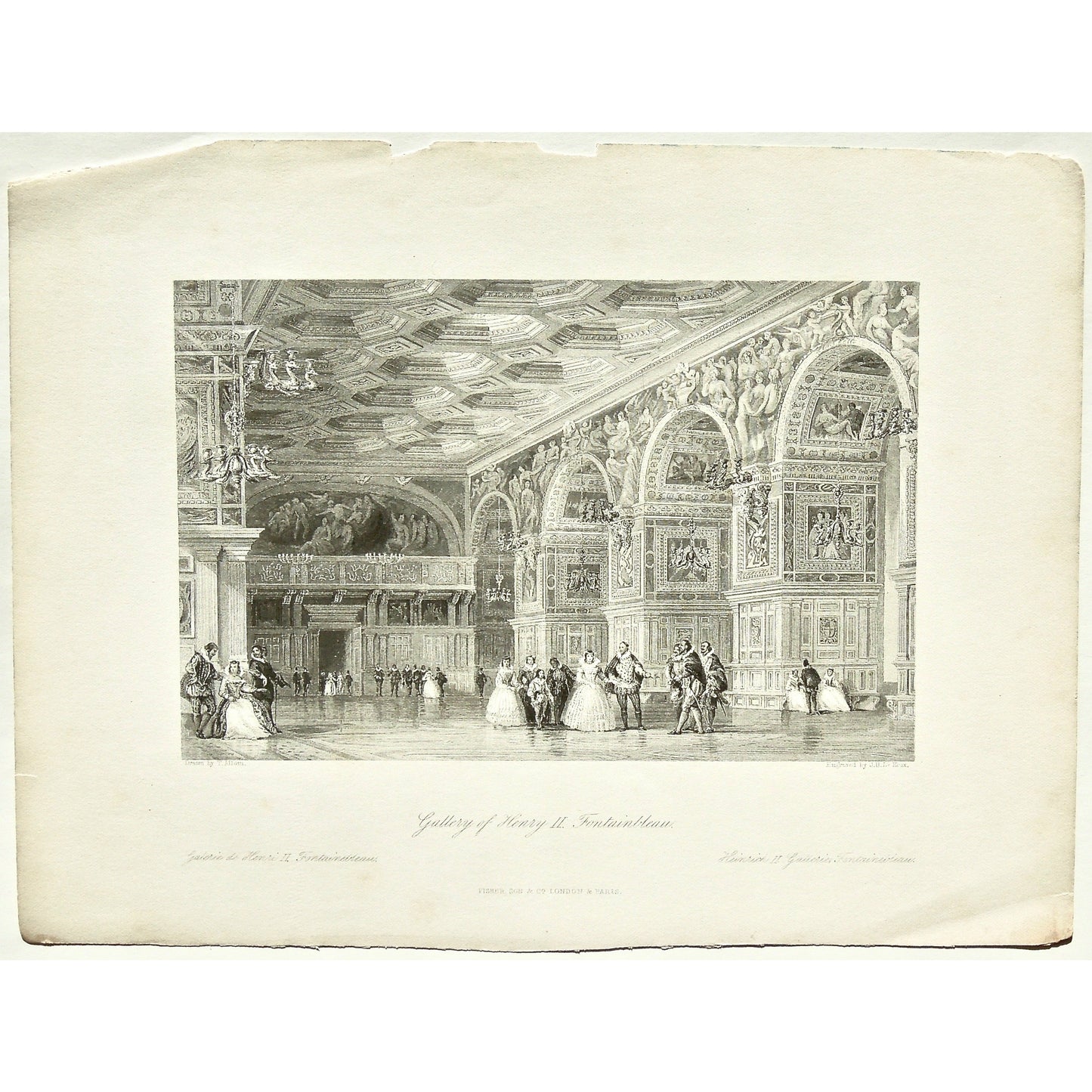French Royalty, French Royals, Exquisite detail, courting, dress, French Dresses, Formal, Philibert Delorme, School of Fontainebleau, UNESCO World Heritage Site, France, France Illustrated, France Illustrated, Exhibiting its Landscape Scenery, Antiquities, Military and Ecclesiastical Architecture, Thomas Allom, Allom, Fisher, Son & Co., London, Paris, Reverend George Newenham, Newenham, Caxton Press, Angel St., Martin's-Le-Grand, Mandeville, Neuve Vivienne, 1845,