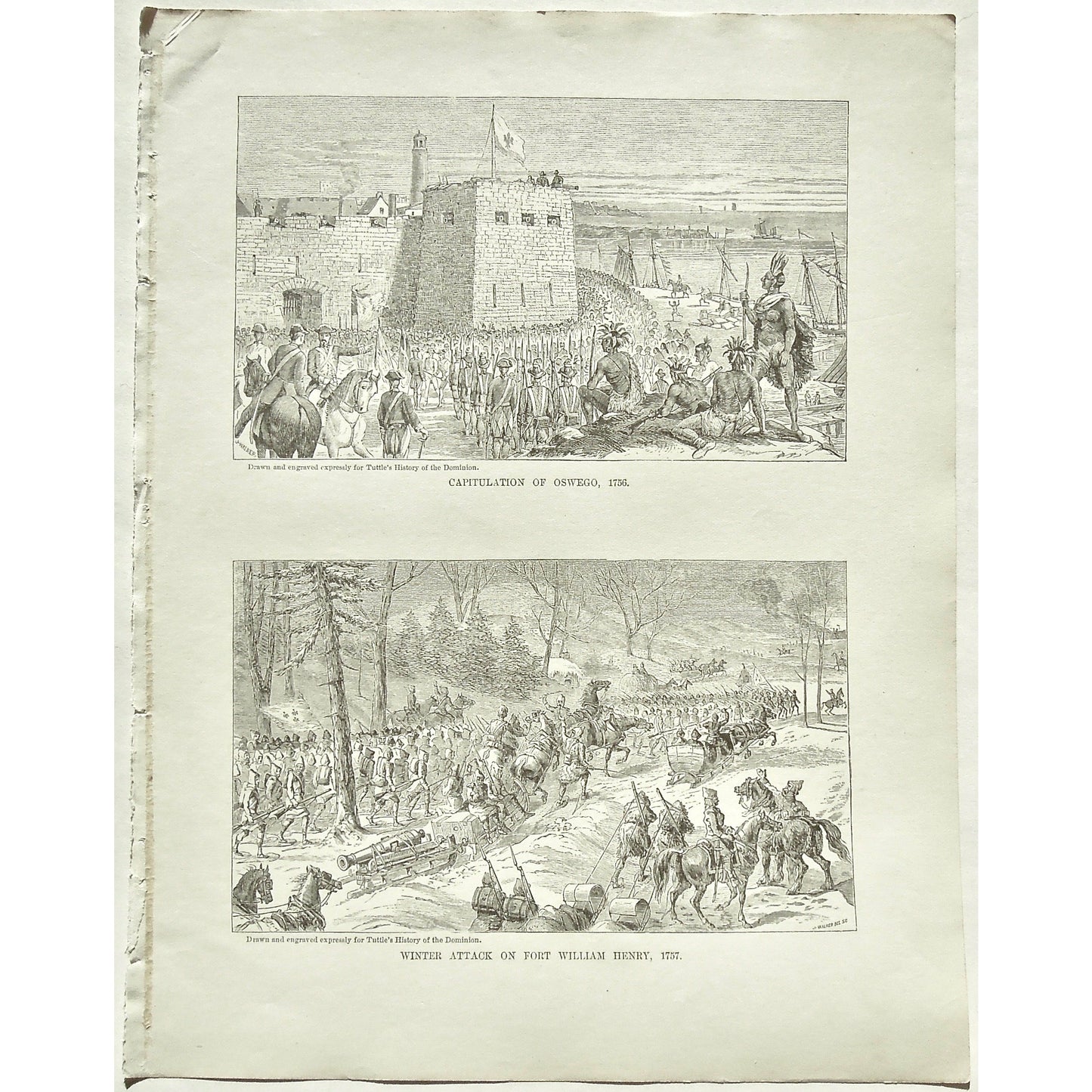 Capitulation of Oswego, 1756. - Winter Attack on Fort William Henry, 1757. (B2-72b)