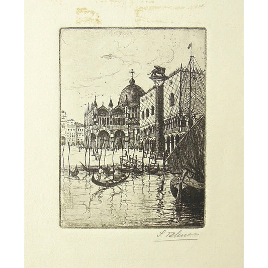 Untitled: Venice, signed etching  (B5-A-21)