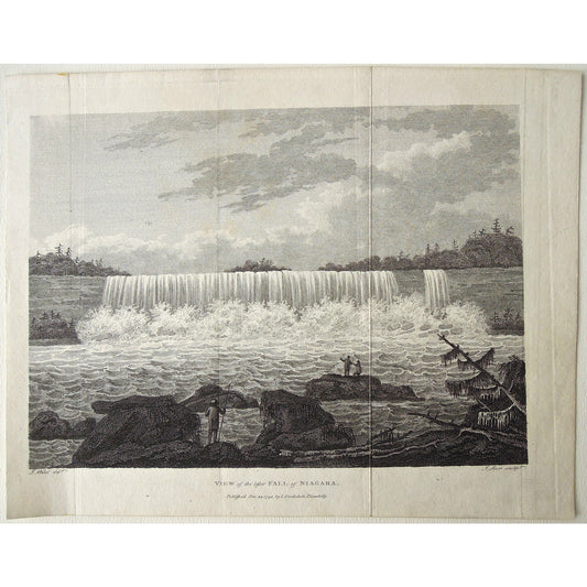 View of the lesser Fall of Niagara. Published Dec. 22, 1798 by J. Stockdale, Piccadilly.  (B1-9)