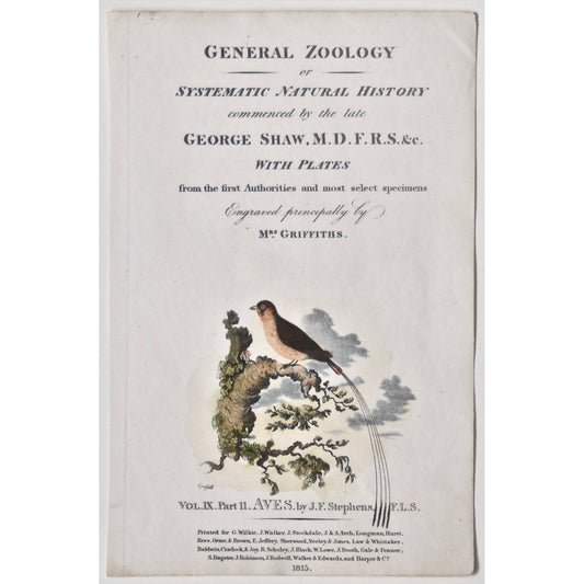 General Zoology or Systematic Natural History commenced by the late George Shaw, M.D.F.R.S.&c. (Title Page)  (B7-39)
