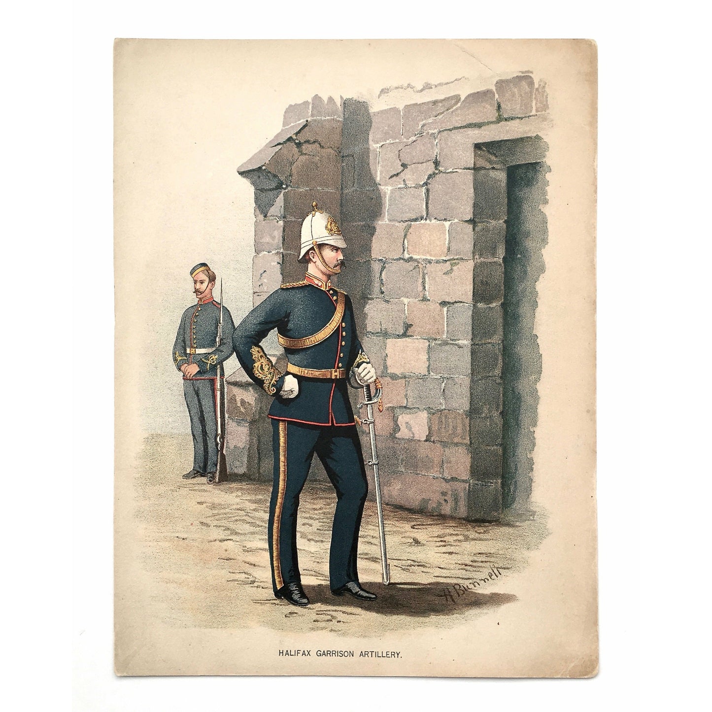 Halifax Garrison Artillery, Halifax, Garrison, Artillery, Military, Military Costume, Costume, Uniform, Her Majesty's Army, Regiments, Queen's Forces, H. Bunnett, Bunnett, Sword, Army, London, 1890, Military Prints, Canadian, Canadian Military, Canadian Army, Armed Forces, Military Uniform, Chromolithograph, J. S. Virtue & Co., Antique, Prints, Printmaking, Home Decor, Interior Design, Design, Decorating, Gallery wall, Military history, Military decor, Military art, Interior Design, Antique Prints,
