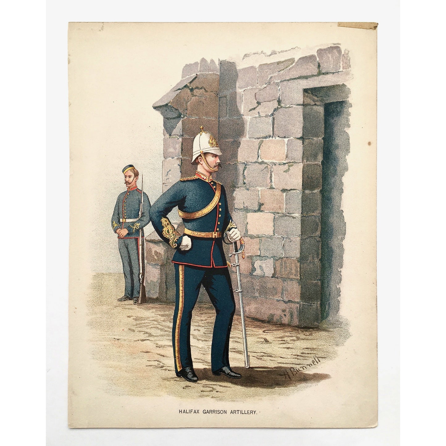 Halifax Garrison Artillery, Halifax, Garrison, Artillery, Military, Military Costume, Costume, Uniform, Her Majesty's Army, Regiments, Queen's Forces, H. Bunnett, Bunnett, Sword, Army, London, 1890, Military Prints, Canadian, Canadian Military, Canadian Army, Armed Forces, Military Uniform, Chromolithograph, J. S. Virtue & Co., Antique, Prints, Printmaking, Home Decor, Interior Design, Design, Decorating, Gallery wall, Military history, Military decor, Military art, Interior Design, Antique Prints,
