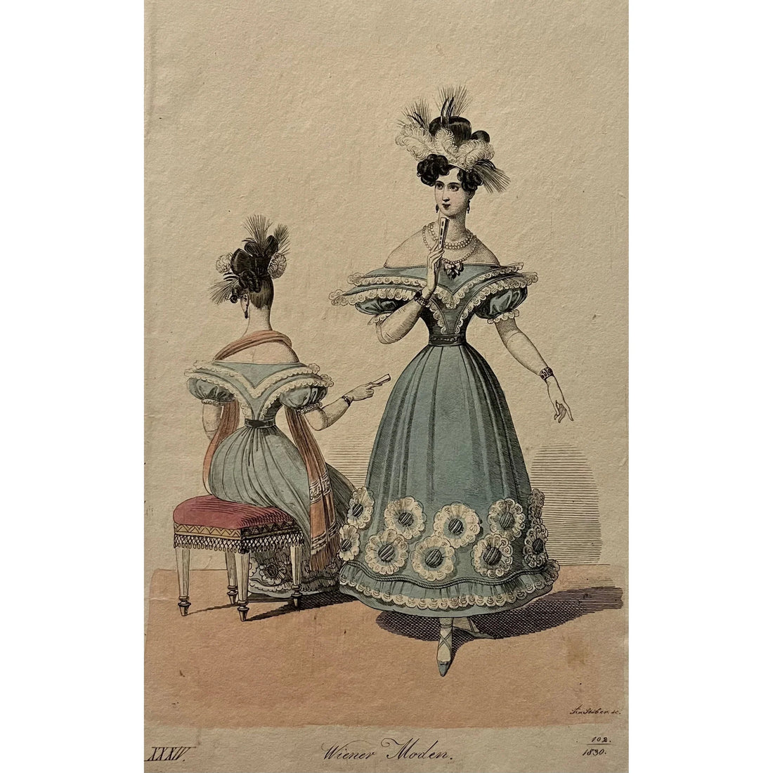 Weiner Moden Fashion Plates from the 1830s for sale by Victoria Cooper Antique Prints