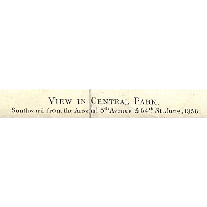 Original antique print of a view in Central Park New York from the 1850s for sale by Victoria Cooper Antique Prints