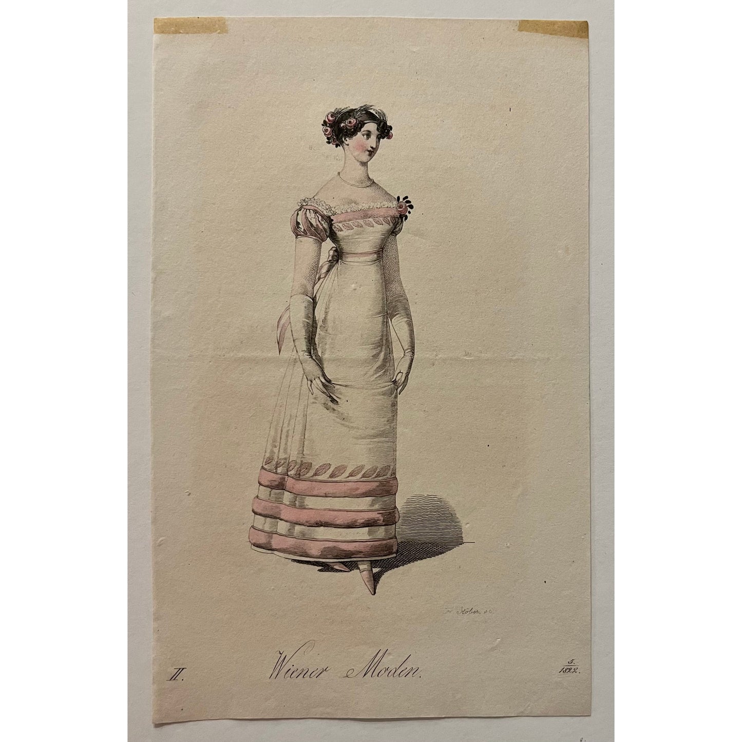 Original antique print of a Viennese fashion plate from Wiener Moden, Vienna, for sale by Victoria Cooper Antique Prints