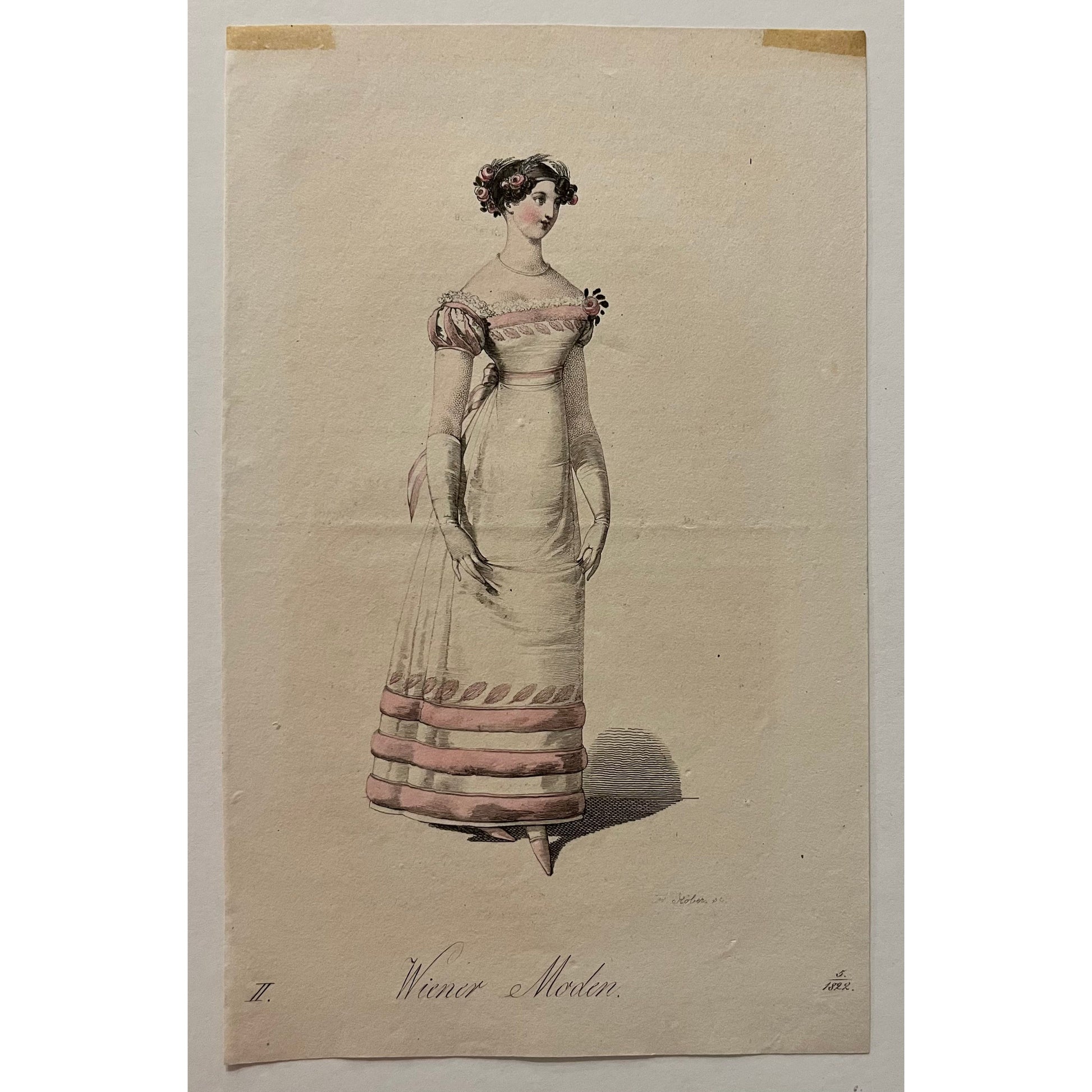 Original antique print of a Viennese fashion plate from Wiener Moden, Vienna, for sale by Victoria Cooper Antique Prints