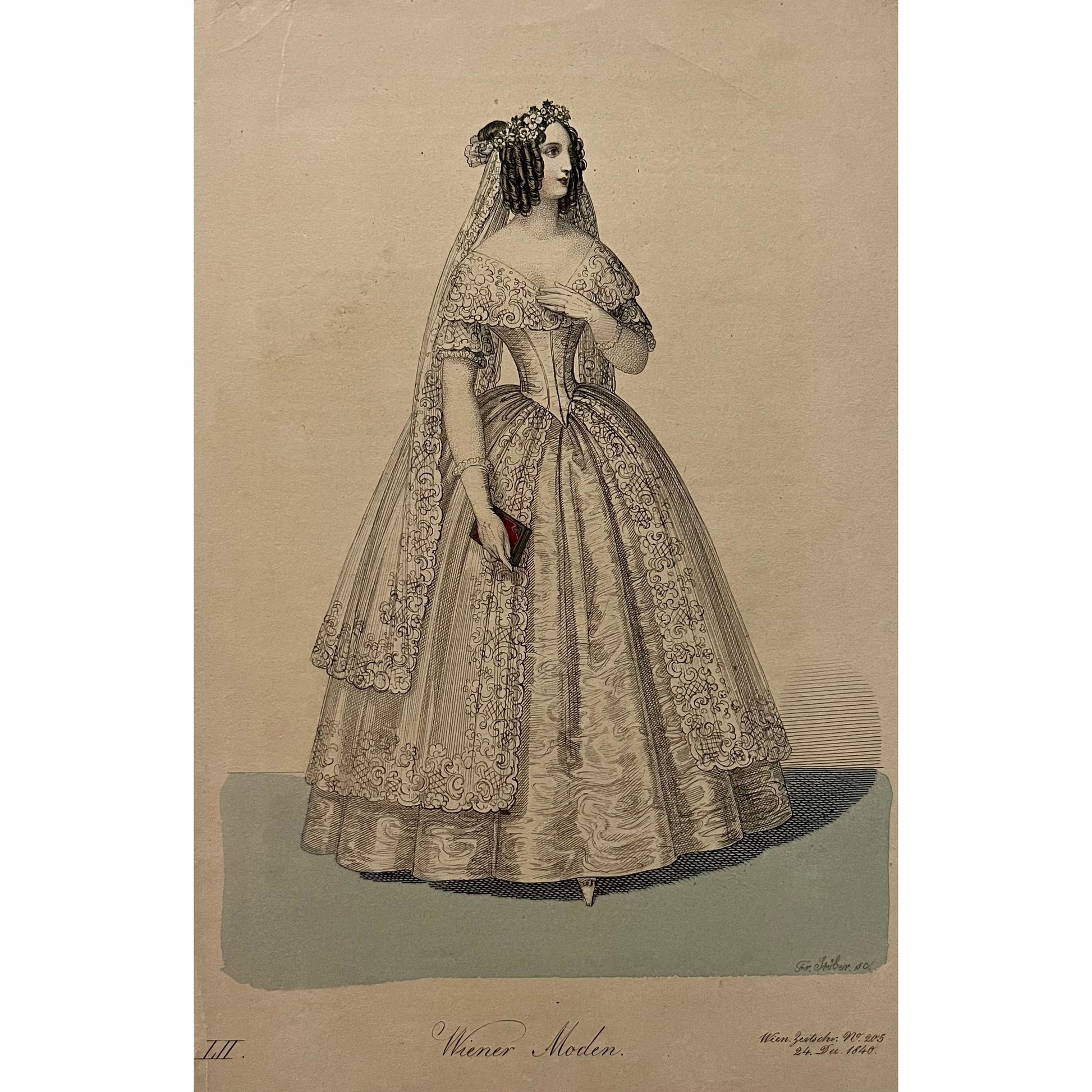 Original antique coloured print of Viennese fashion plate from Wiener Moden for sale by Victoria Cooper Antique Prints