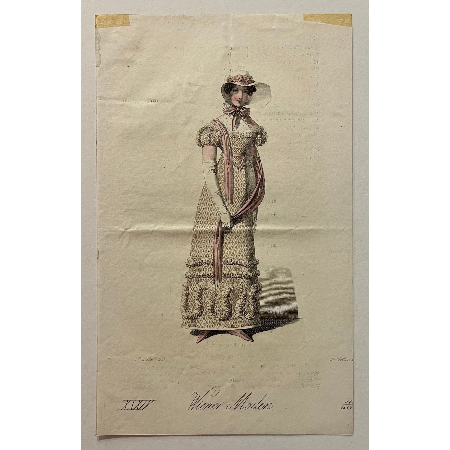 Original antique print of a Viennese fashion plate from Wiener Moden, Vienna, for sale by Victoria Cooper Antique Prints