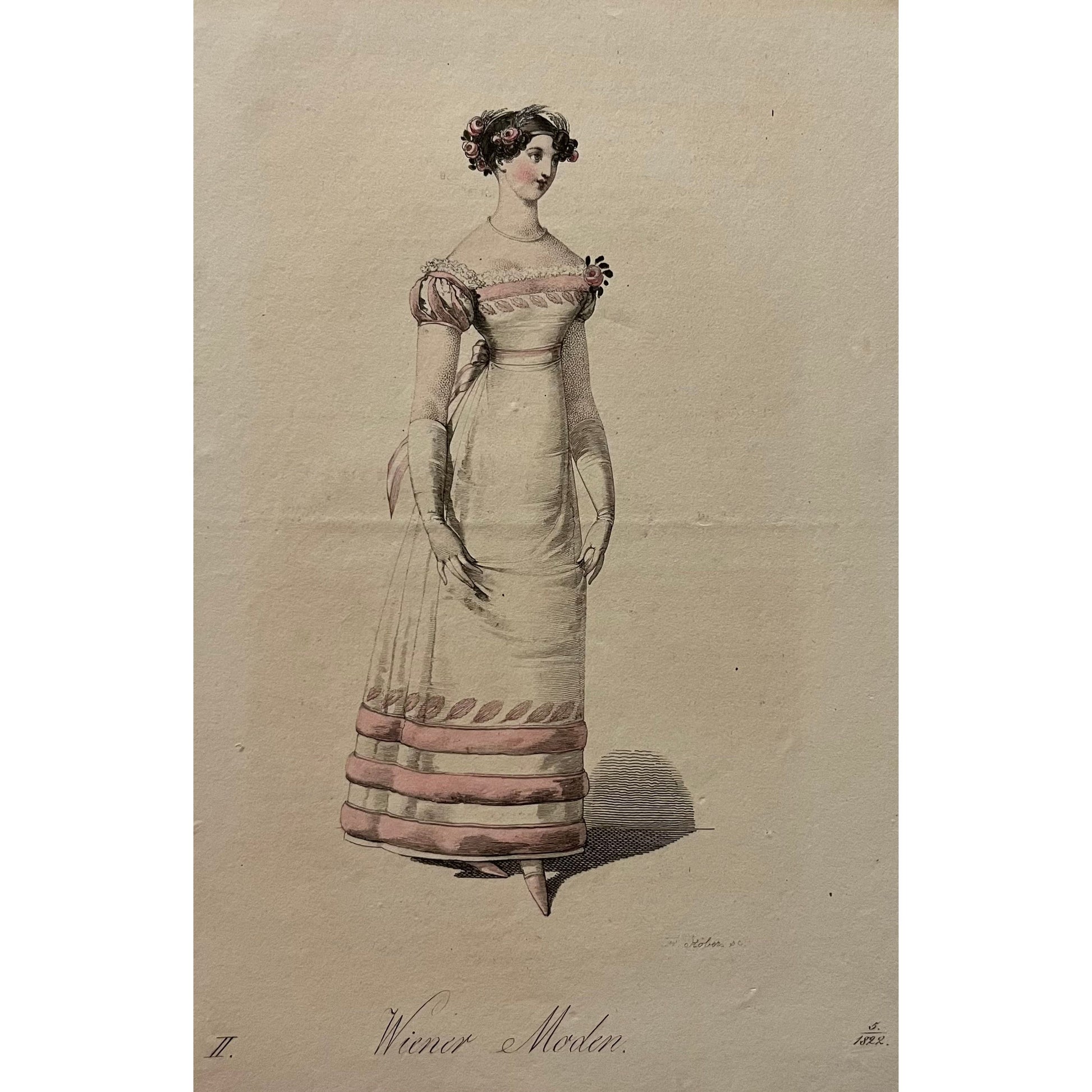 Original antique print of a Viennese fashion plate from Wiener Moden, Vienna, for sale by Victoria Cooper Antique Prints