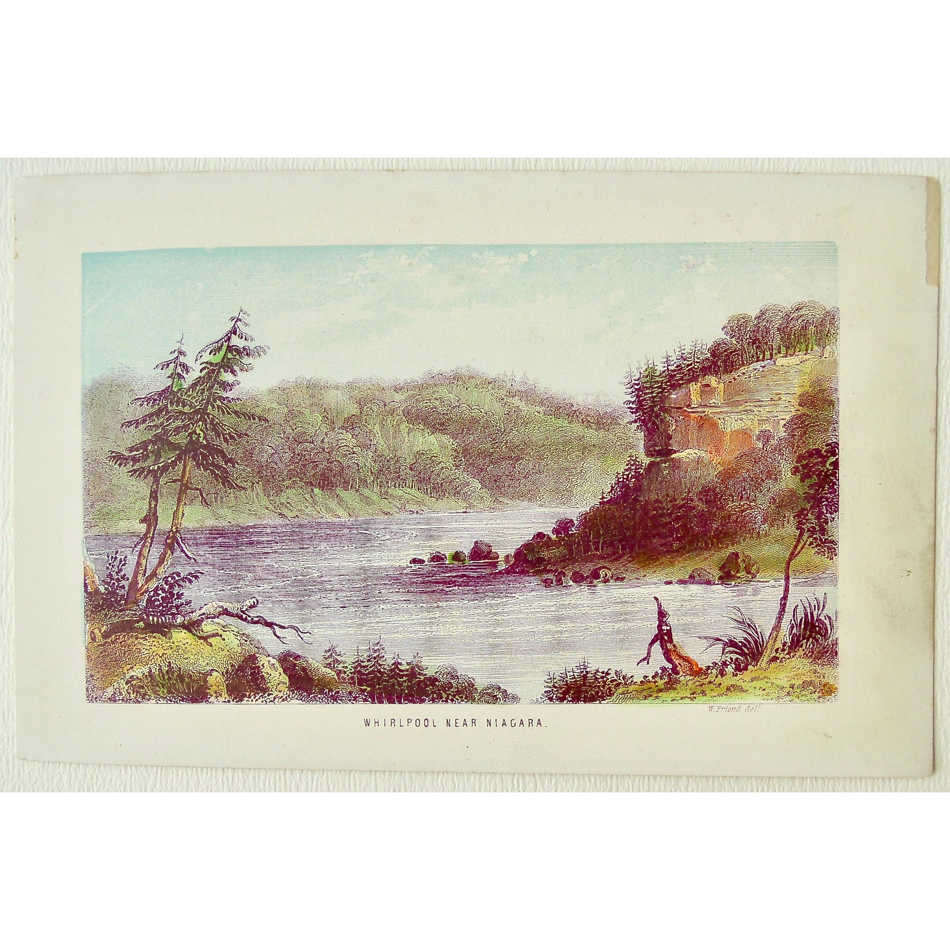 Antique Original Coloured Print of Whirlpool Near Niagara River from Thomas Nelson & Sons 1858 for Sale by Victoria Cooper Antique Prints