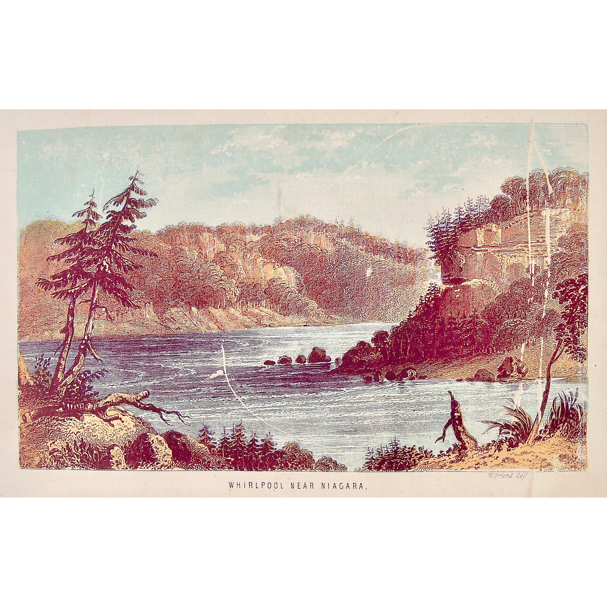 Antique Original Coloured Print of Whirlpool Near Niagara River from Thomas Nelson & Sons 1858 for Sale by Victoria Cooper Antique Prints