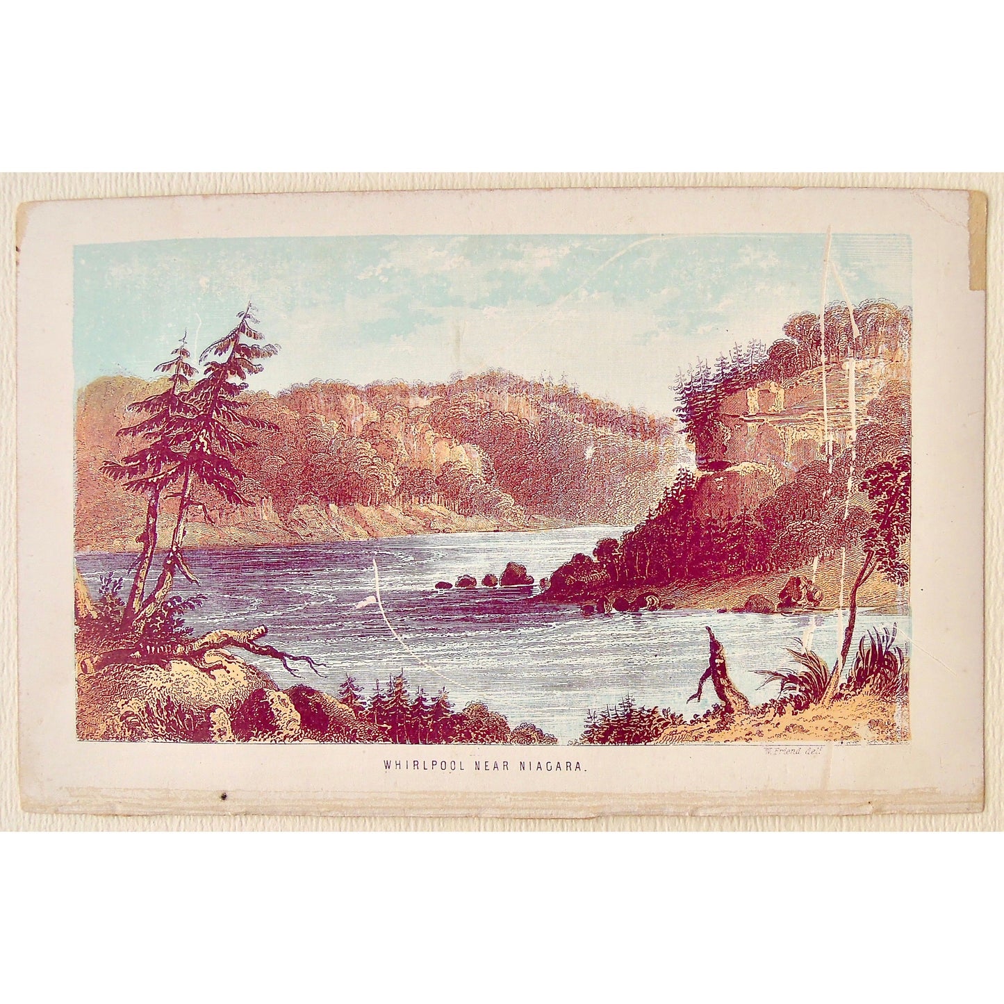 Antique Original Coloured Print of Whirlpool Near Niagara River from Thomas Nelson & Sons 1858 for Sale by Victoria Cooper Antique Prints