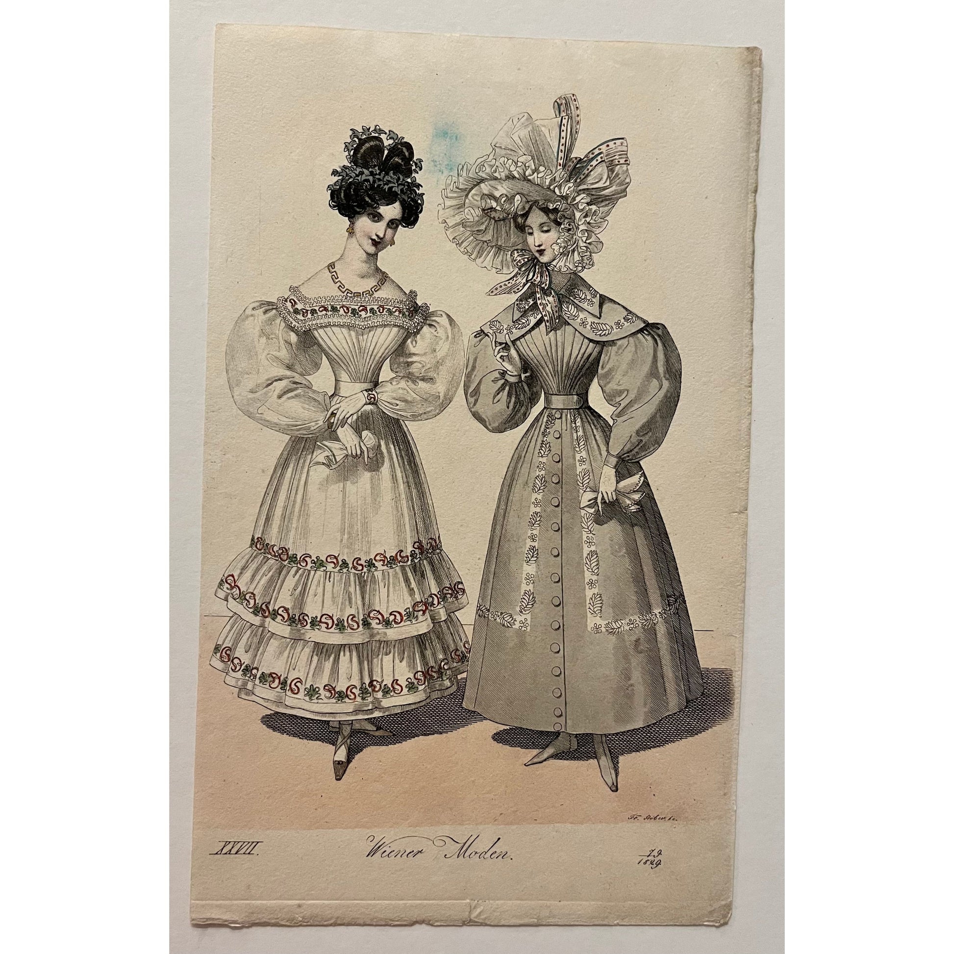 Original antique print of Viennese fashion plate from Wiener Moden, for sale by Victoria Cooper Antique Prints