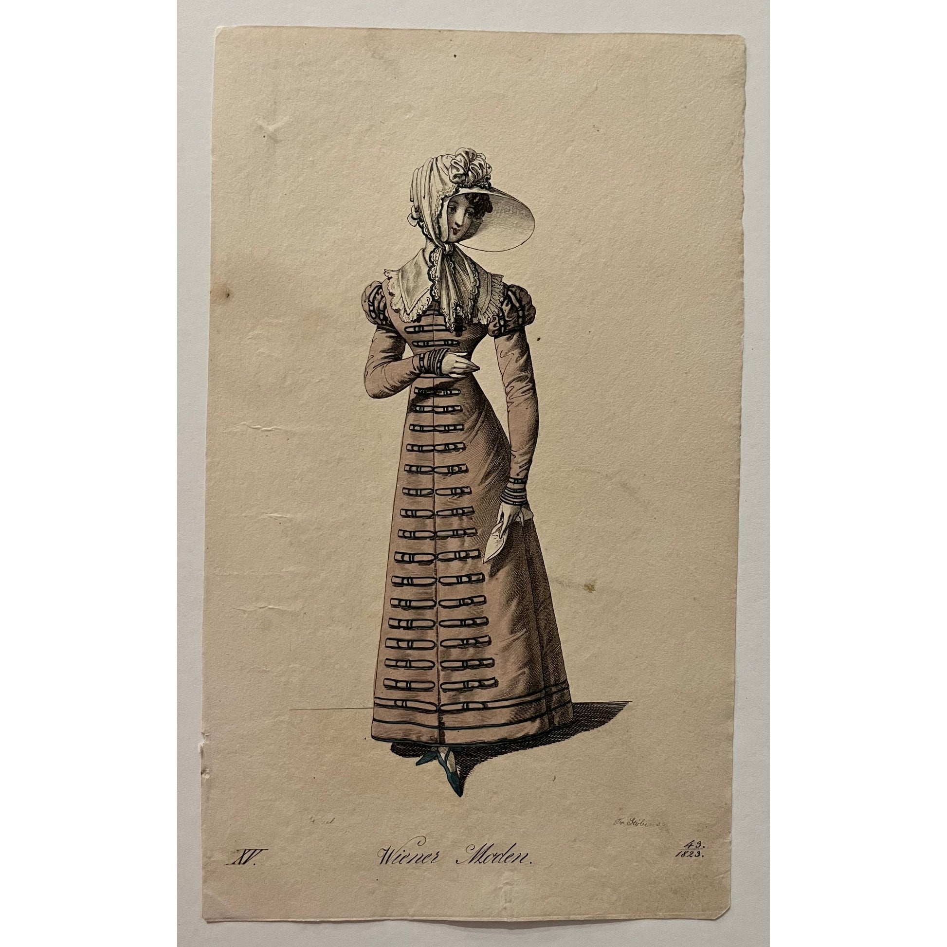 Original antique print of a Viennese fashion plate from Wiener Moden, Vienna, for sale by Victoria Cooper Antique Prints