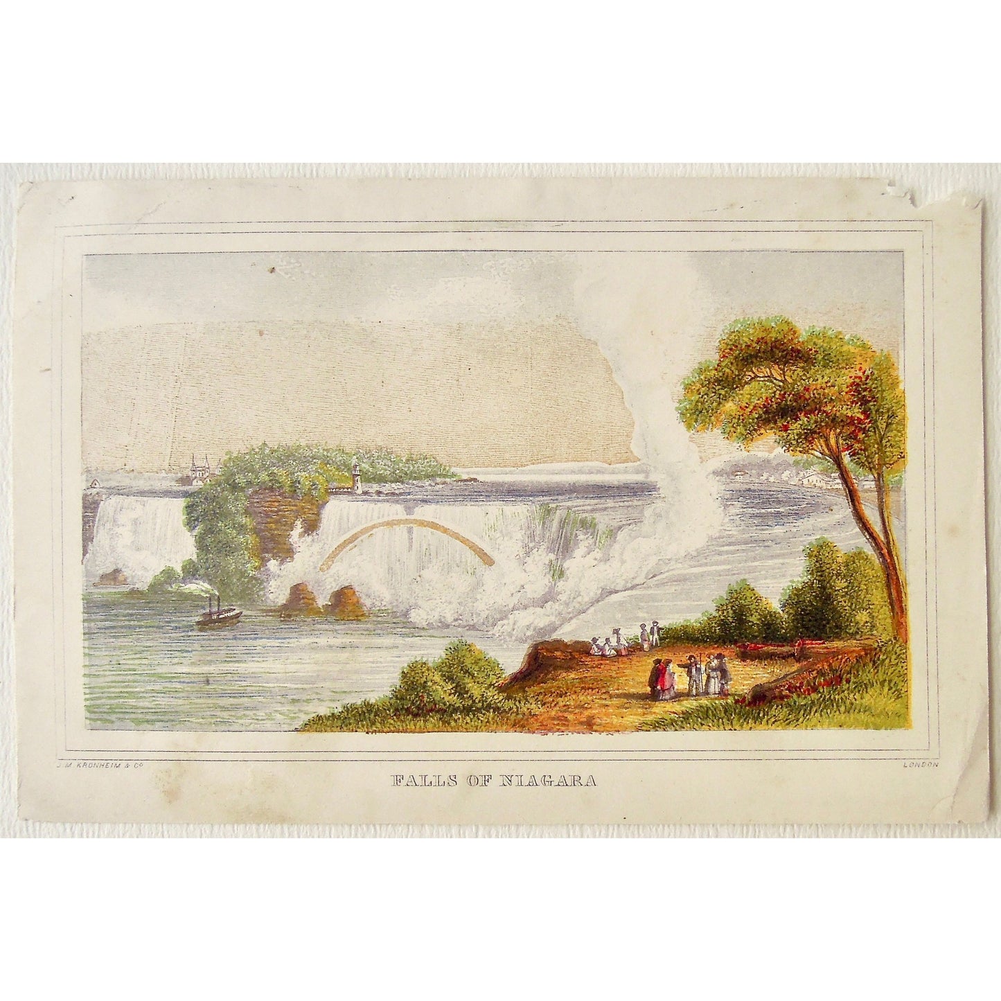 Original antique print of the Falls of Niagara in Canada for sale by Victoria Cooper Antique Prints