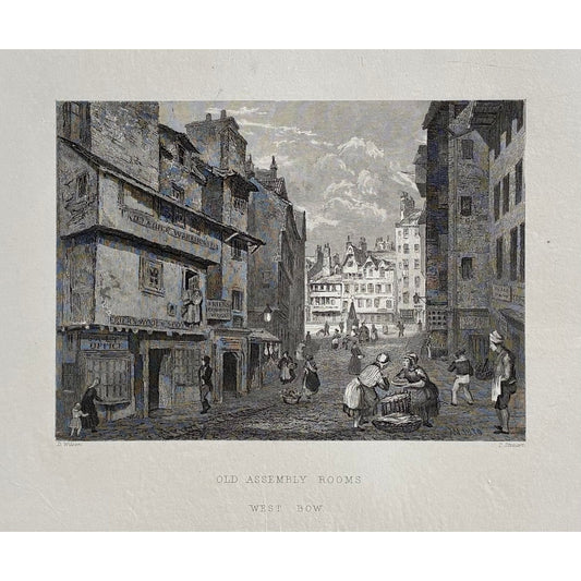 Main product image (full print): Antique steel engraving Old Assembly Rooms West Bow Edinburgh Daniel Wilson T. Steuart Hugh Paton Memorials of Edinburgh 1848