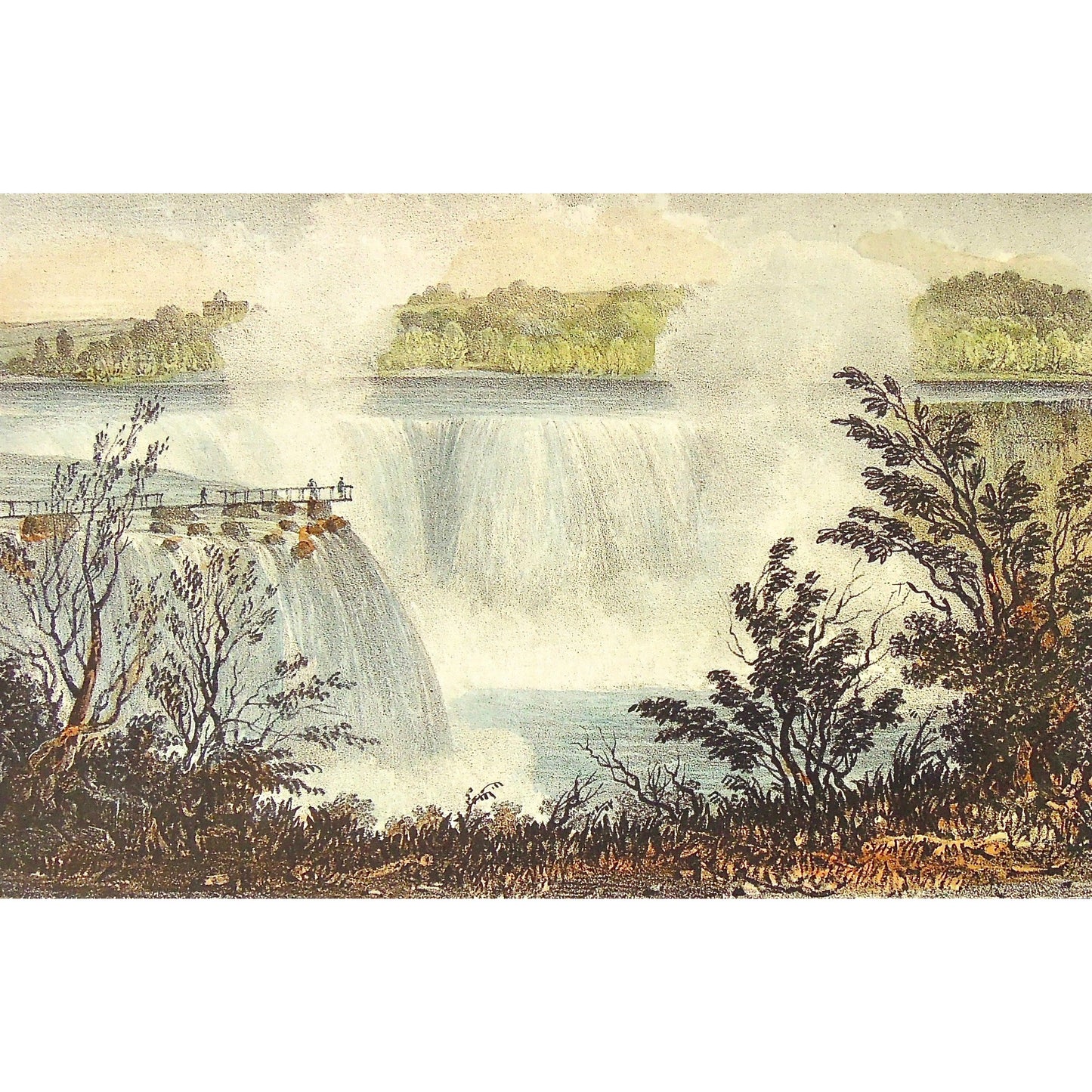 View, Falls, Niagara, Niagara Falls, Waterfall, Waterfalls, Ontario, Water, Goat Island, Horseshoe Falls, Horse Shoe Falls, Horse Shoe, Edward Thomas Coke, Coke, T. M. Baynes, Baynes, C. Hullmandel, Hullmandel, A Subaltern's Furlough: Descriptive of Scenes in Various Parts of The United States, Upper and Lower Canada, New Brunswick and Nova Scotia During the Summer and Autumn of 1832, 1833, Saunders and Otley, Conduit Street, London,