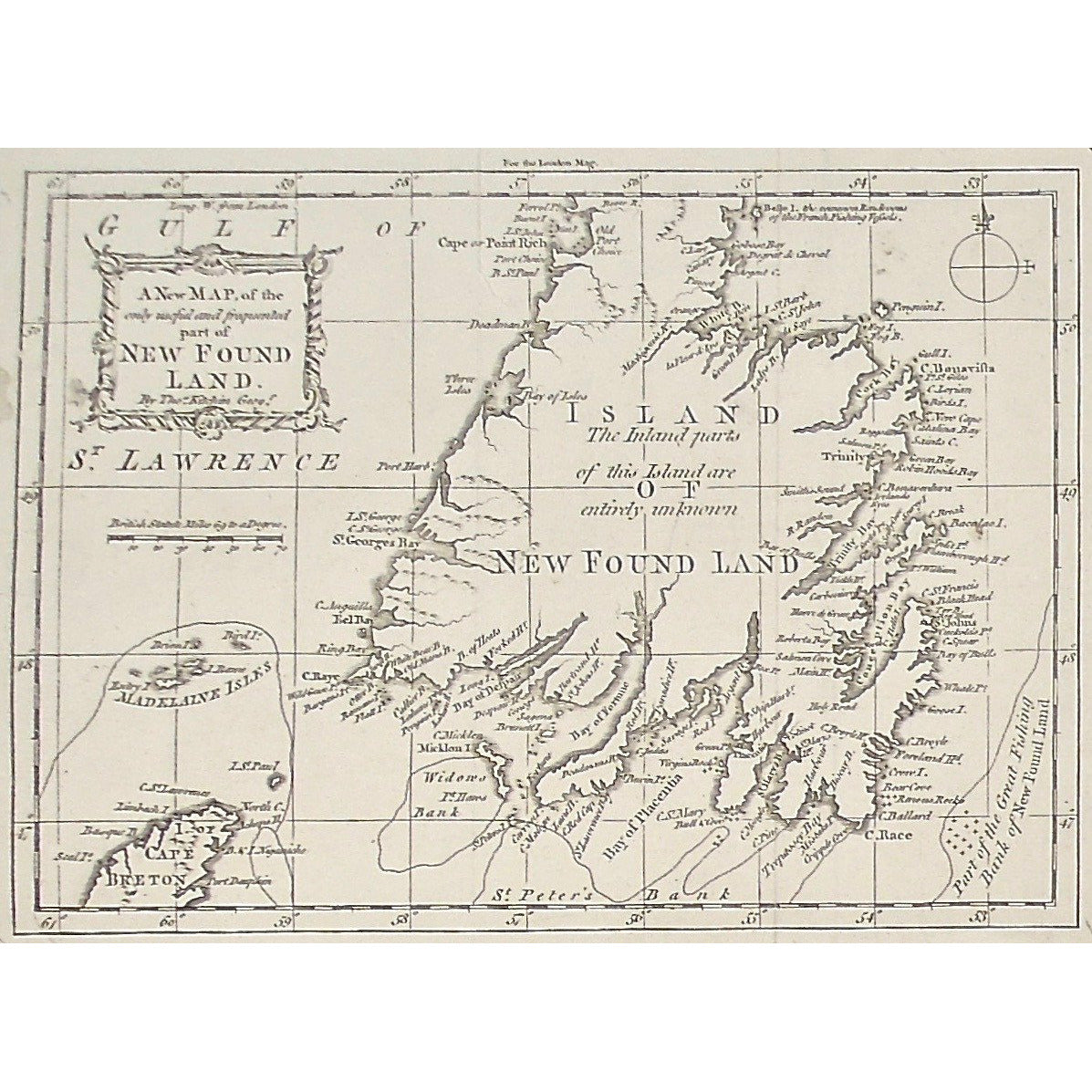 Map, Maps, Mapping, gulf, Gulf of St. Lawrence, St. Lawrence, New Foundland, Newfoundland, Ferrol Point, Burnt Island, Isle St. Jean, Island of St. John, St. Johns, Island, Cape rich, Point Rich, Old Port Choice, Beaver River, Deadman Bay, Three Isles, Bay of Isles, Port Harbour, St. George, Isle St. George, St. George's Bay, Cape Anguilla, Eel Bay, Ring Bay, Cape Raye, Wild Geese Island, Bargaus, Islands, Otter Bay, Swift Harbour, White Bear Bay, Old Mans Bay, Bay of Heats, Forked Harbour, Ramaus, Faltt Is