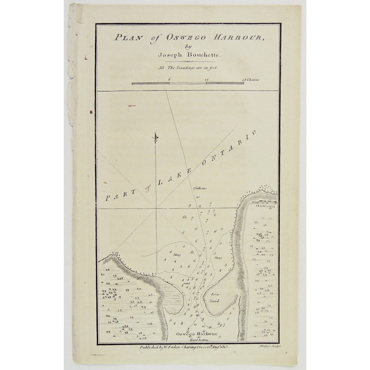 Plan of Oswego Harbour, by Joseph Bouchette.  (S3-25a)