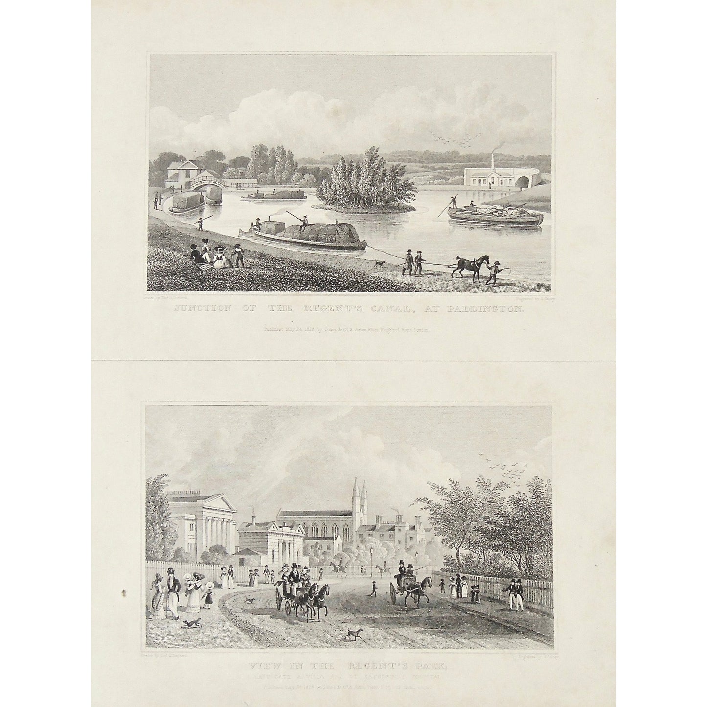 Junction of the Regent's Canal, at Paddington. / View in the Regent's Park.  (S2-33)