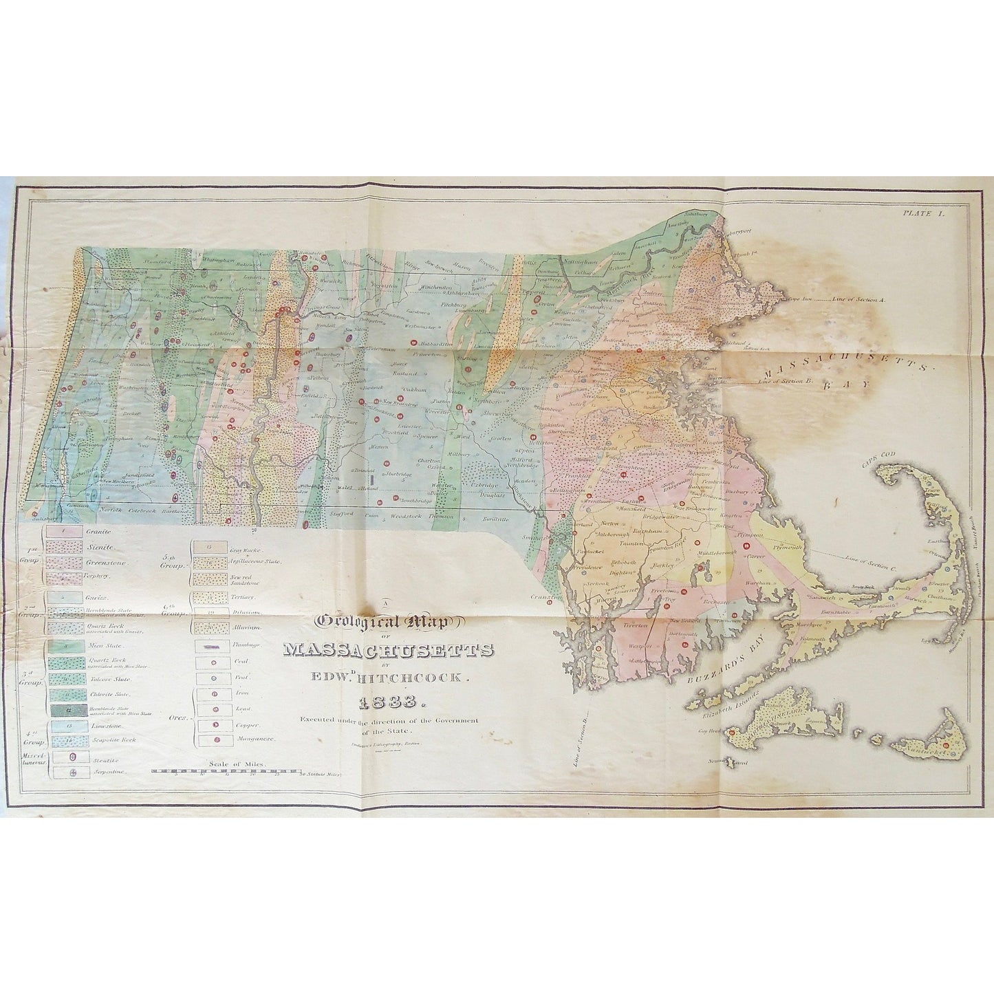 Map, Massachusetts, Geological Map, Geological, Cape Cod, Provincetown, Truro, Wellfleet, Eastham, Orleans, Brewster, Chatham, Harwich, Egg Island, Nantucket, Martha's Vineyard, Gay Head, Tisburry, Edgartown, Elizabeth Islands, Marshpee, Mashpee, Falmouth, Sandwich, Barnstable, Yarmouth, Dennis, Plymouth, Wareham, Carver, Rochester, Fair Haven, New Bedford, Dartmouth, Middlebury, Plympton, Kingston, Halifax, Duxbury, Troy, Middleborough, Bridgewater, West Bridgewater, Taunton River, Pembroke, Marshfield, Ha