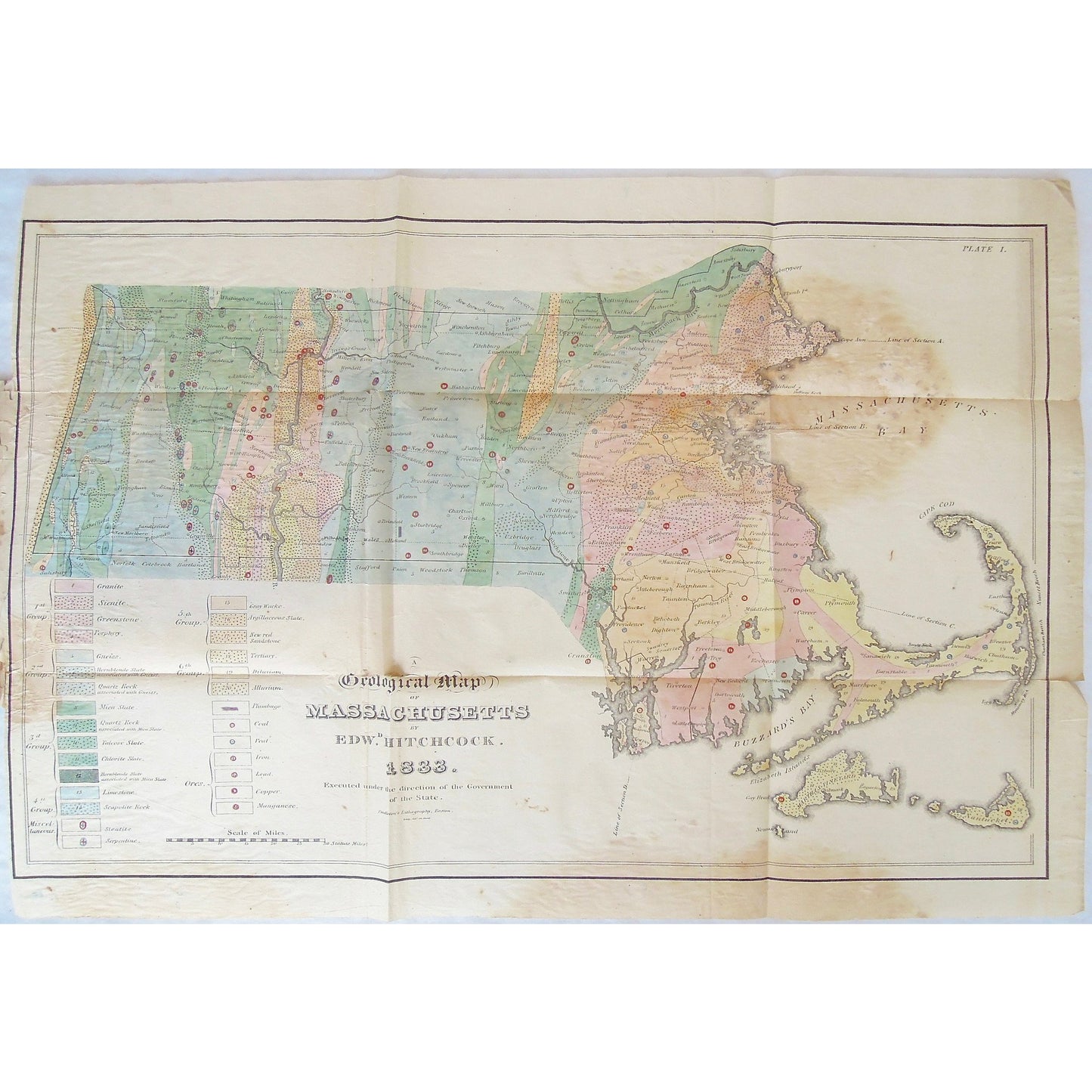 Map, Massachusetts, Geological Map, Geological, Cape Cod, Provincetown, Truro, Wellfleet, Eastham, Orleans, Brewster, Chatham, Harwich, Egg Island, Nantucket, Martha's Vineyard, Gay Head, Tisburry, Edgartown, Elizabeth Islands, Marshpee, Mashpee, Falmouth, Sandwich, Barnstable, Yarmouth, Dennis, Plymouth, Wareham, Carver, Rochester, Fair Haven, New Bedford, Dartmouth, Middlebury, Plympton, Kingston, Halifax, Duxbury, Troy, Middleborough, Bridgewater, West Bridgewater, Taunton River, Pembroke, Marshfield, Ha