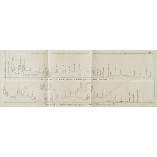 East & West Sections across the Northern part of Massachusetts. (A) East & West Section across the Central parts of Massachusetts. (B).  (B4-105s)