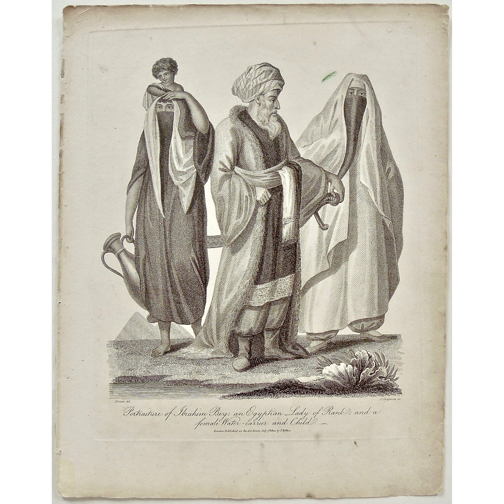 Portrait, Portraiture, Ibrahim Bey, Ibrahim, Bey, Egyptian, Egyptian Lady, Lady, Lady of Rank, Female water carrier, water carrier, Child, Costume, clothing, attire, dress, head scarves, Hijab, Burqa, pyramids, Egypt, Vase, Antique Prints, Prints, Antique, Original, Rare, Rare prints, printmaking, rare books, antique books, old prints, vintage prints, authentic prints, History of Art, art history, historical prints, wall decor, wall art, home decor, design, decor