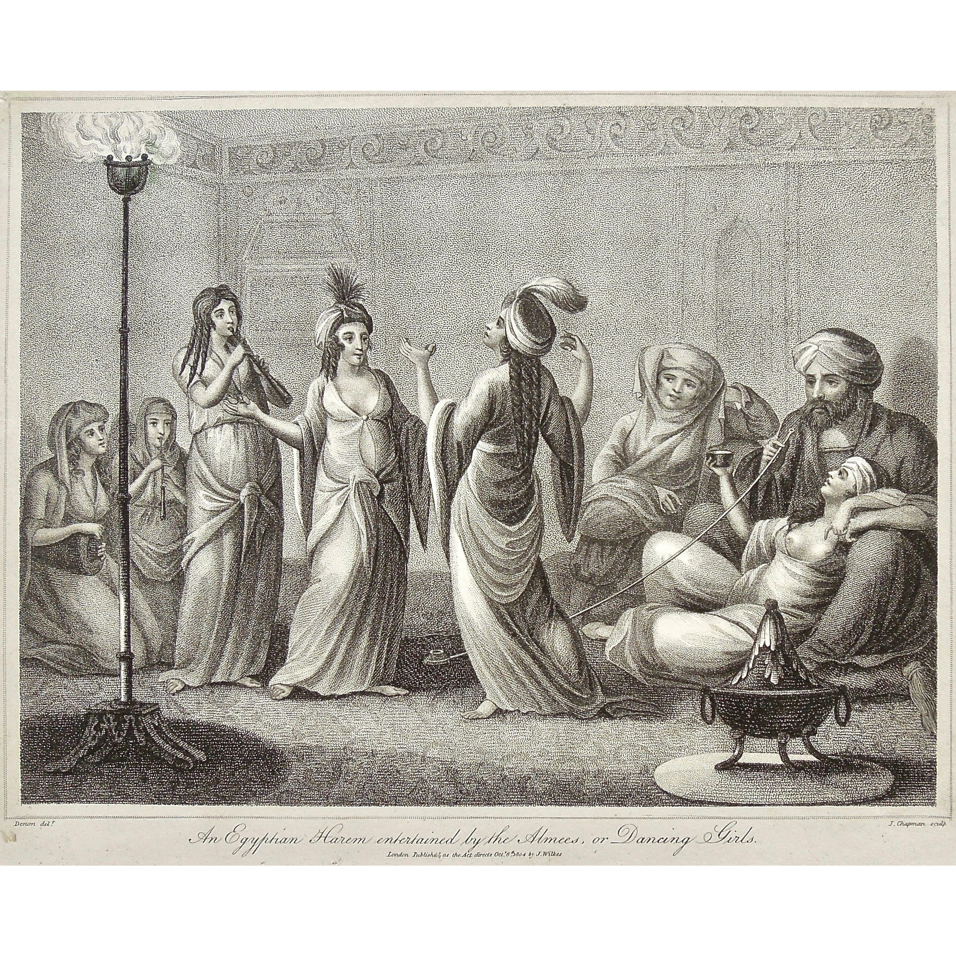 Egyptian, Egypt, Africa, African, Egyptian Harem, Harem, Entertained, Entertainment, Almees, Dancing, Dancing girls, girls, Ladies, smoking, dancing, music, Antique Prints, Prints, Antique, Original, Rare, Rare prints, printmaking, rare books, antique books, old prints, vintage prints, authentic prints, History of Art, art history, historical prints, wall decor, wall art, home decor, design, engravings, African, Hookah, Wilkes, Adlard, Champan, Encyclopedia, 1800s